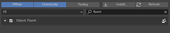 Blender 2 8のaddon Fluent の操作方法自分用メモ 測度ゼロの抹茶チョコ